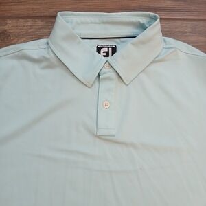 Footjoy Polo Mens Large Blue Golf Athletic‎ Fit PGA Tour Champions Performance